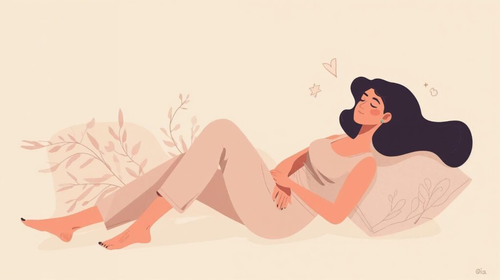 Illustration representing quiet overwhelm, showing mental load even during rest.