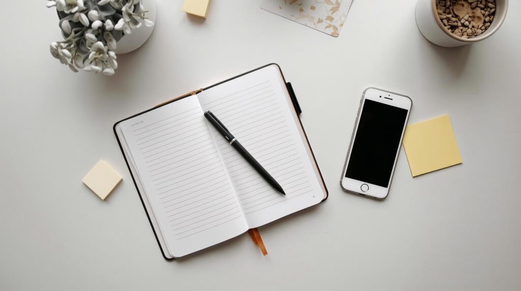 Simple desk setup representing how mental load builds quietly over time.